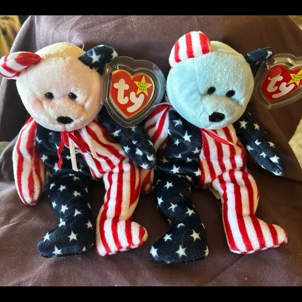 Ty Beanie Babies Patriotic Bear with Stars and Stripes